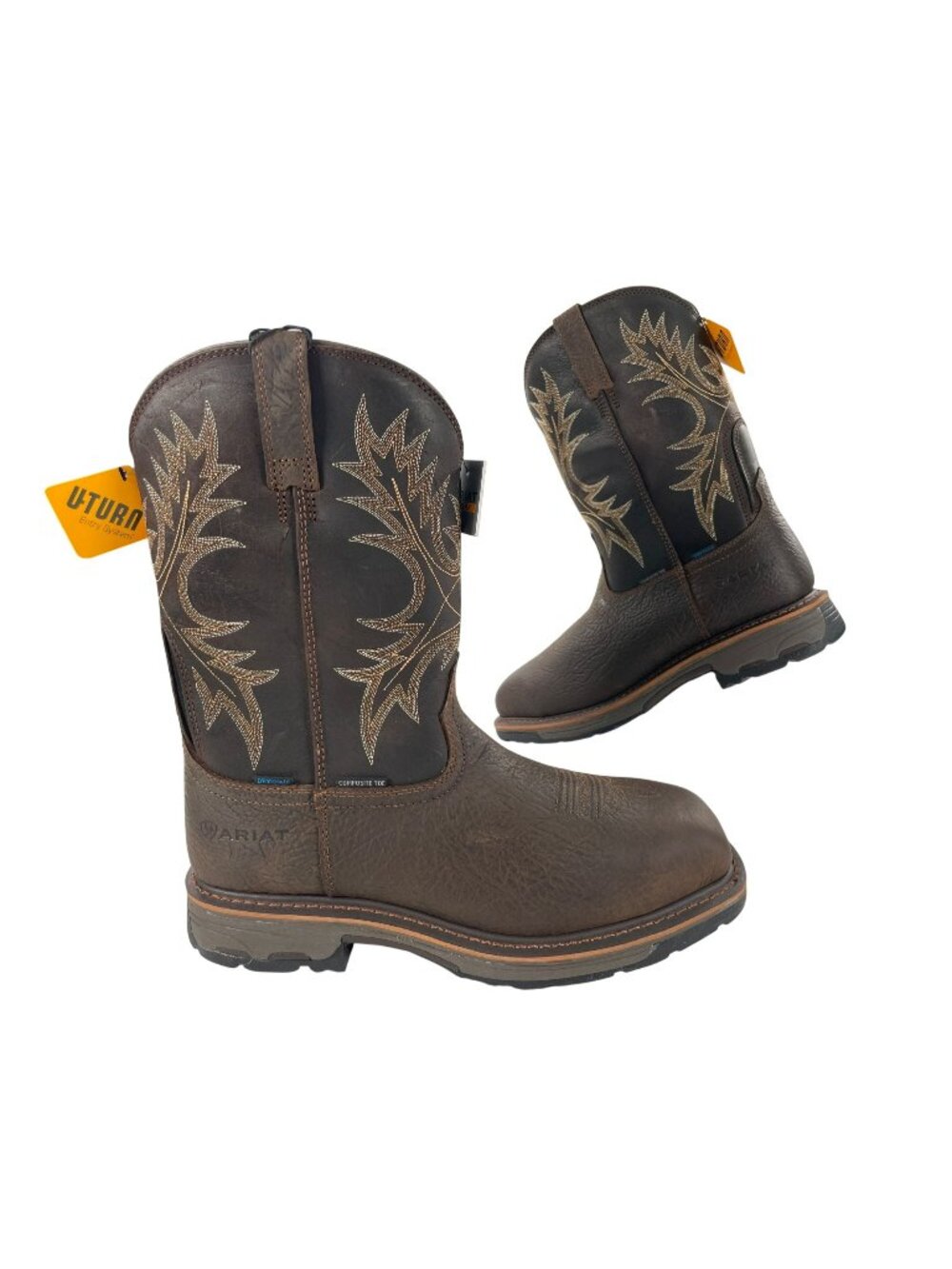 Ariat WorkHog Boots H2O Brown Composite Toe Waterproof Square Toe Men's Sz 11EE